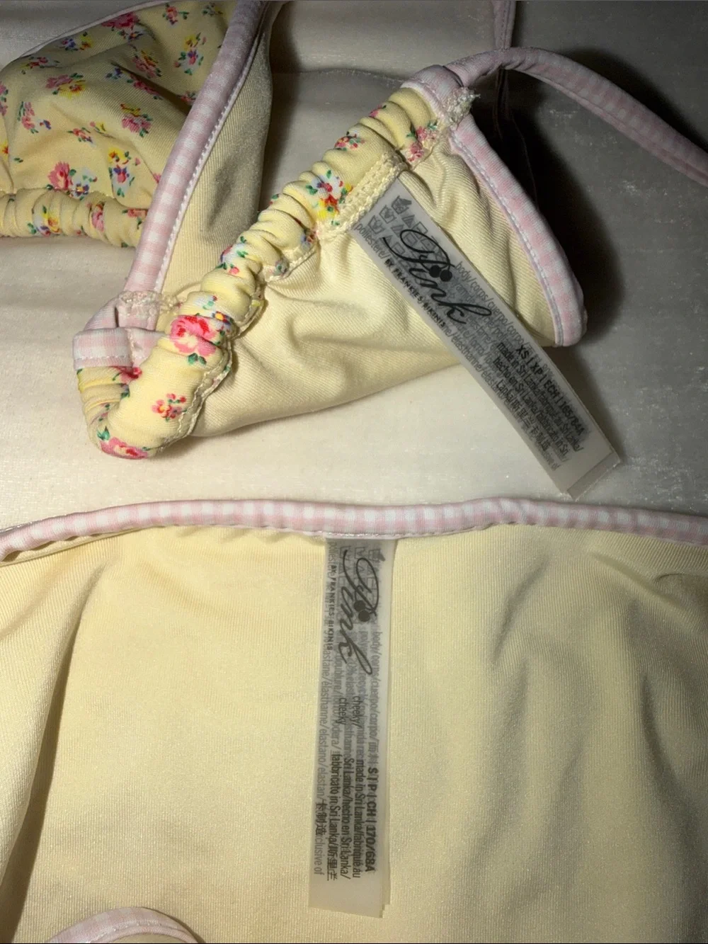 Frankie’s Bikini’s x Victoria’s Secret PINK Yellow Floral Bikini Set, XS/Small